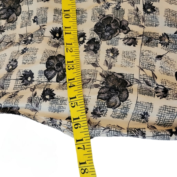 David Dart Dress Floral Checkered Blue Off White Size XL NWT Vintage NOS. - Picture 4 of 8